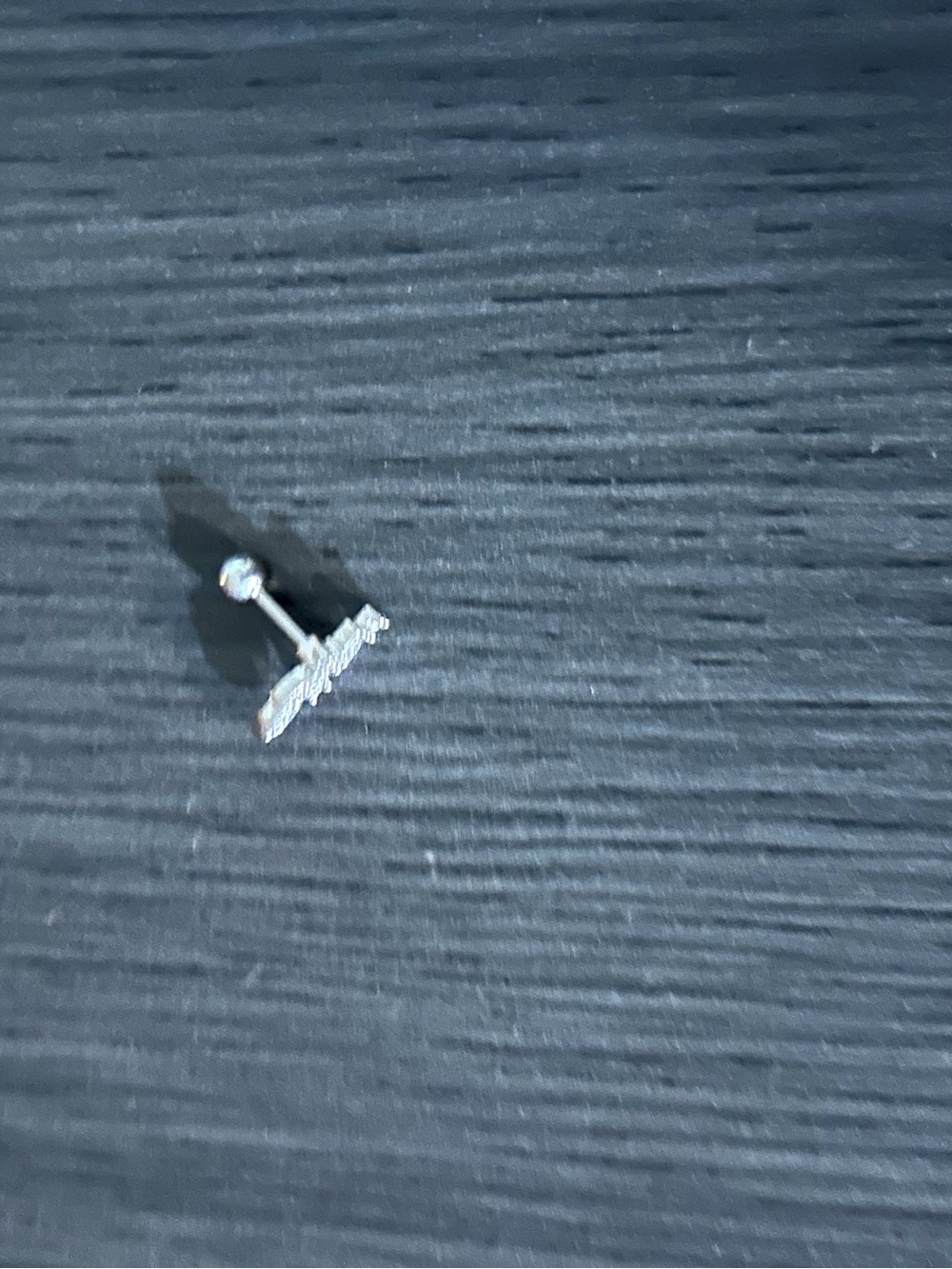 Silver 16 gauge cartilage earring